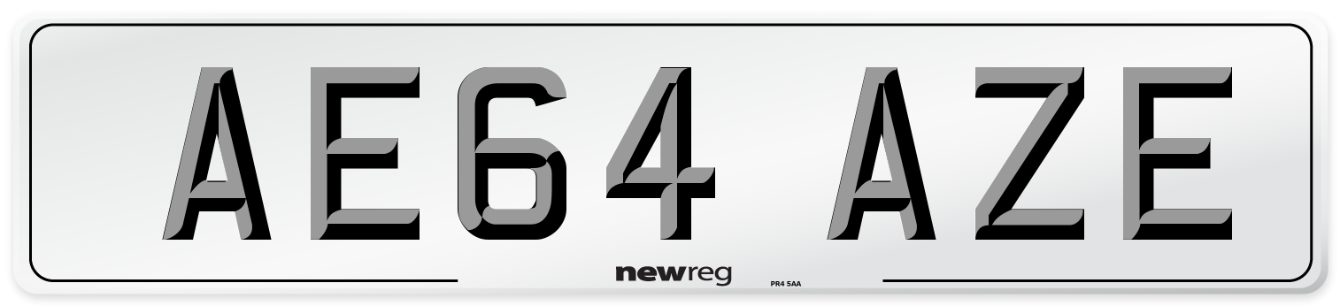 AE64 AZE Number Plate from New Reg